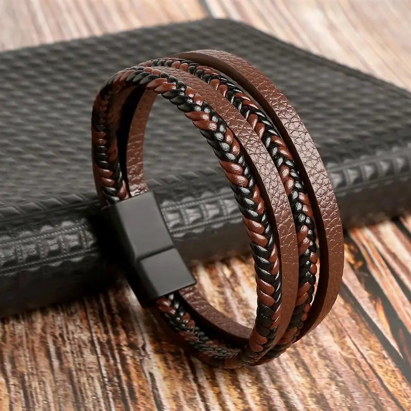 Stylish Men's Multi-Layer Leather Bracelet