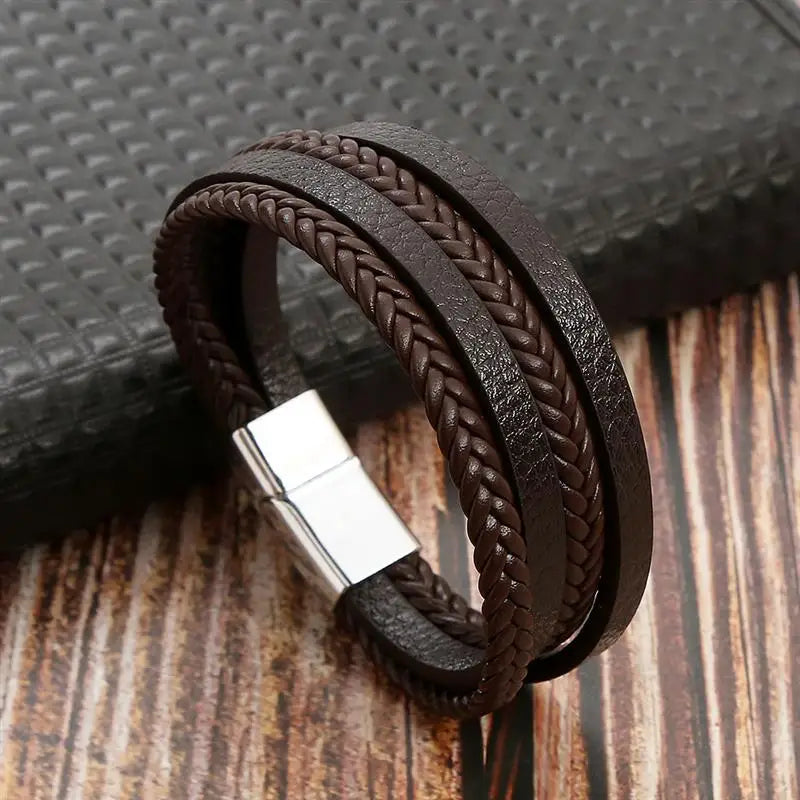 Stylish Men's Multi-Layer Leather Bracelet
