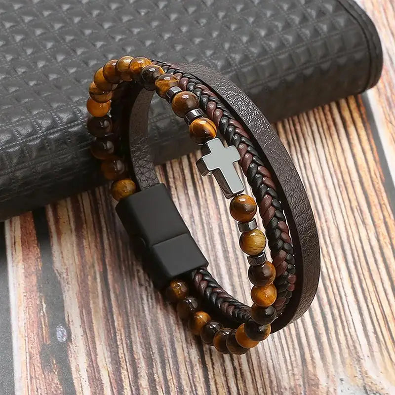 Stylish Men's Multi-Layer Leather Bracelet