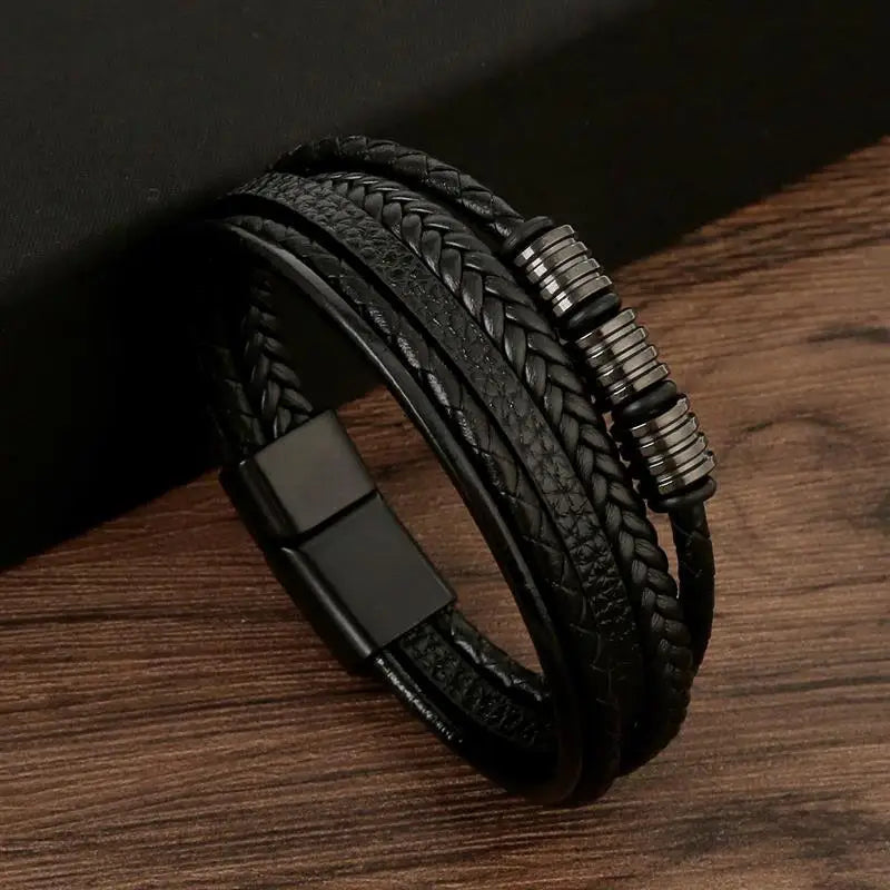 Stylish Men's Multi-Layer Leather Bracelet