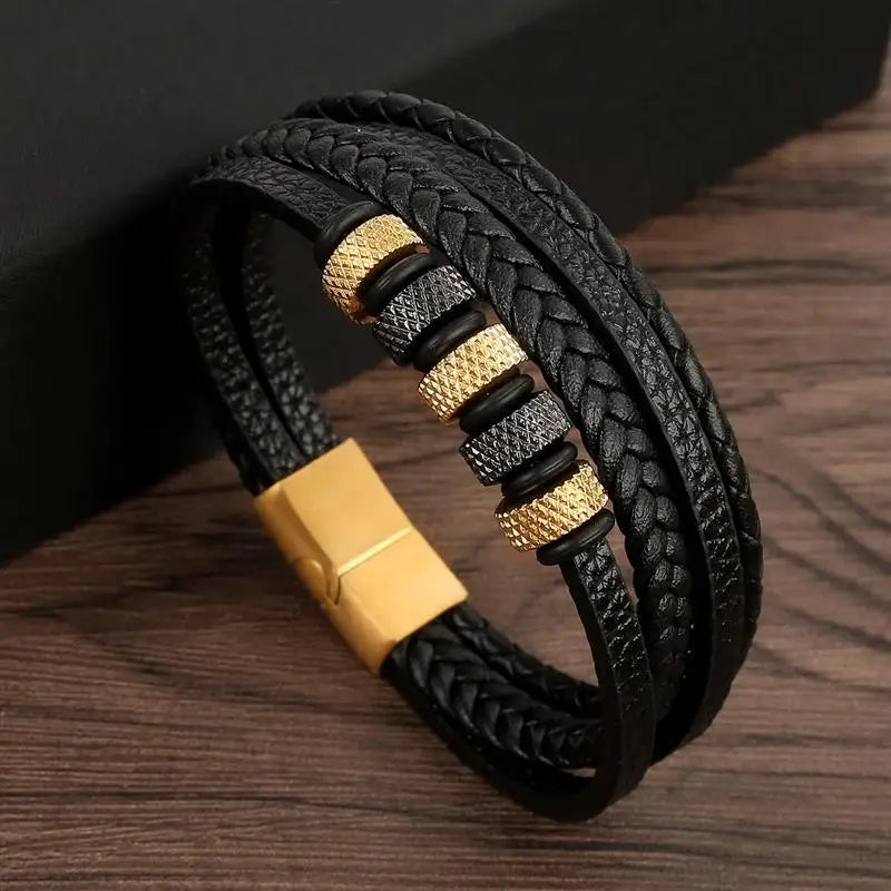Stylish Men's Multi-Layer Leather Bracelet