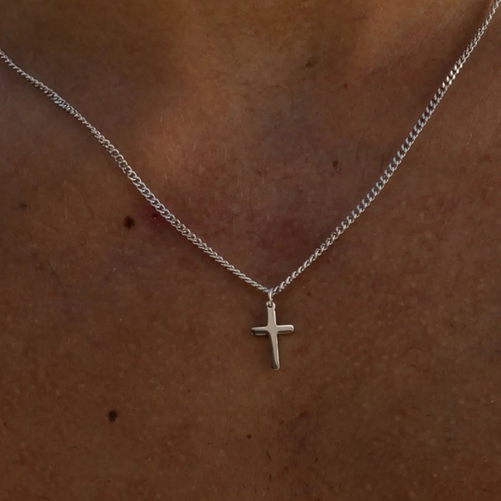 Sleek Cross Pendant Necklace for Him