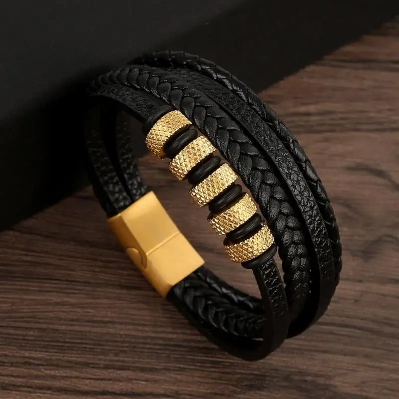 Stylish Men's Multi-Layer Leather Bracelet