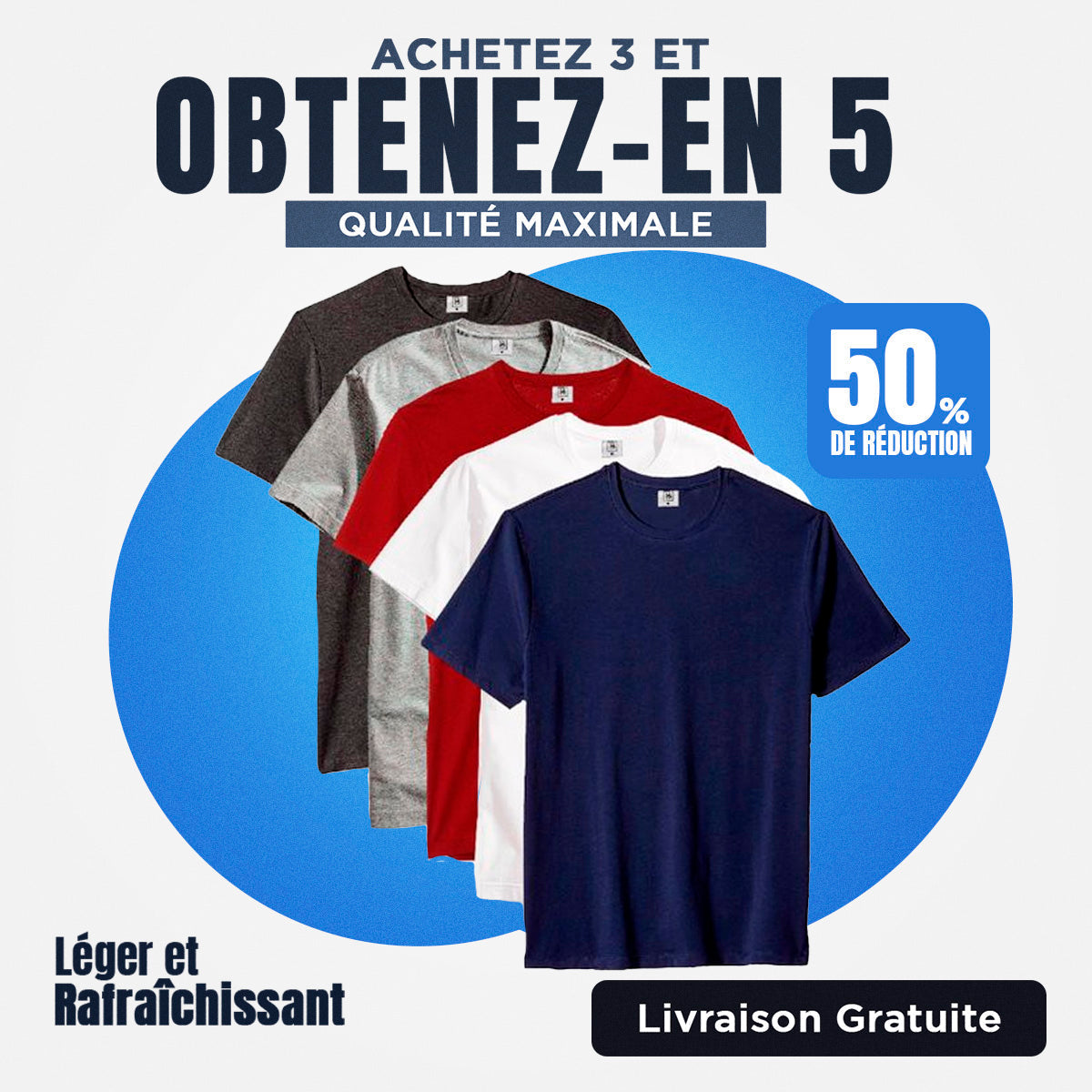 Set of 5 Top-Notch Tech Tees (Grab 3, Snag 5!)