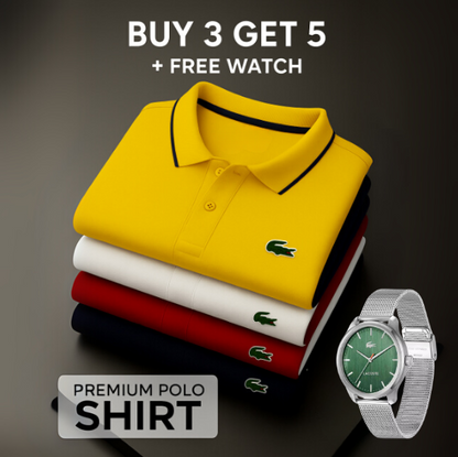 [BUY 3, GET 5] Kit 5 Polo Shirt LCT Essential + FREE WATCH