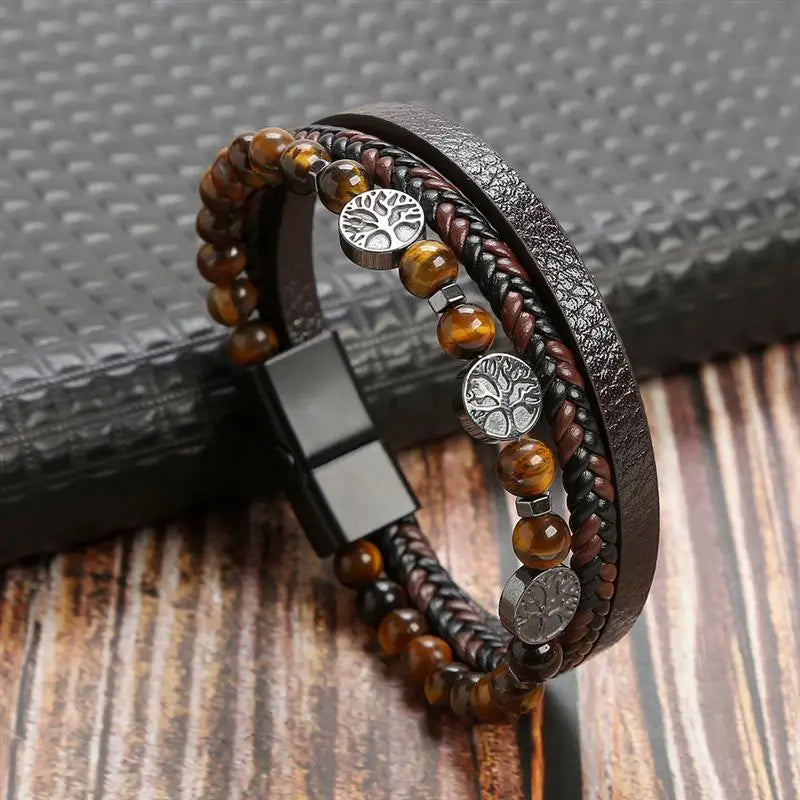 Stylish Men's Multi-Layer Leather Bracelet