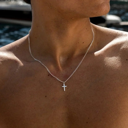 Sleek Cross Pendant Necklace for Him