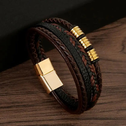Stylish Men's Multi-Layer Leather Bracelet