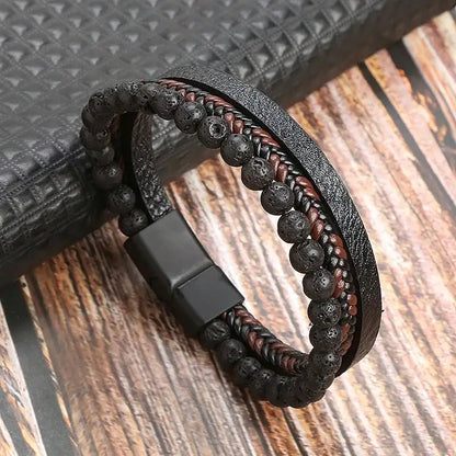 Stylish Men's Multi-Layer Leather Bracelet