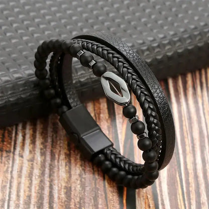 Stylish Men's Multi-Layer Leather Bracelet