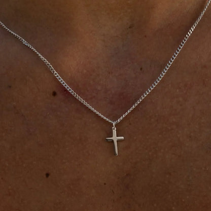 Sleek Cross Pendant Necklace for Him