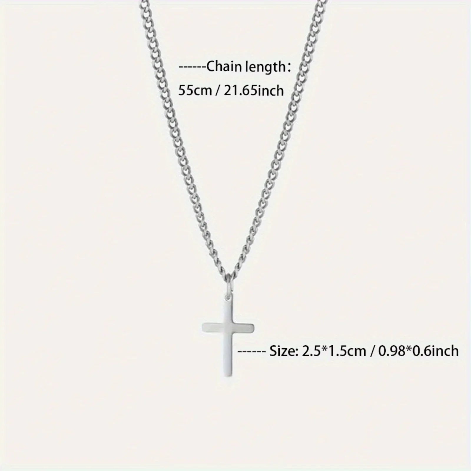 Sleek Cross Pendant Necklace for Him