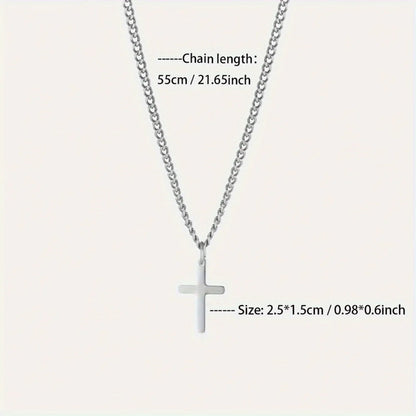 Sleek Cross Pendant Necklace for Him