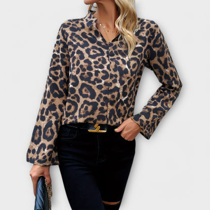 Casual Leo Blouse with Neckline